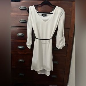 Lulu’s Shifting Dears white Long Sleeve Dress - size M